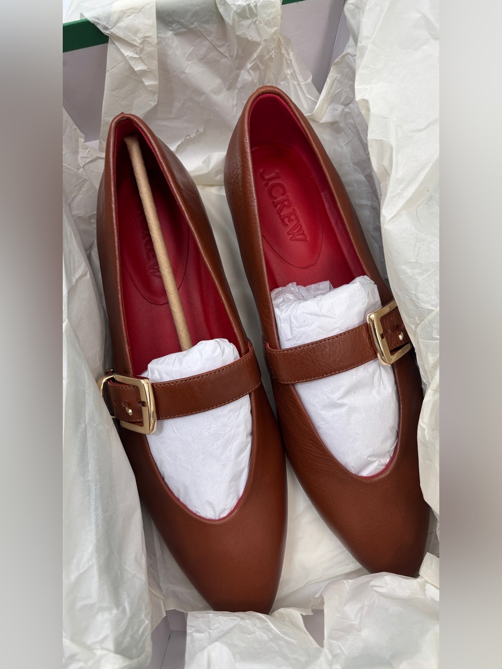 J.Crew Bea Mary Jane ballet flats leather in English Saddle Brown - Picture 5 of 8